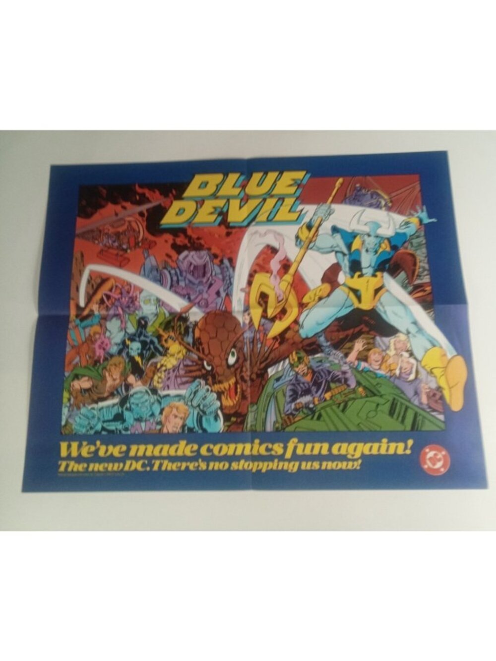 1984 DC Blue Devil Made Comics Fun Again Promo Poster 20x15.5"